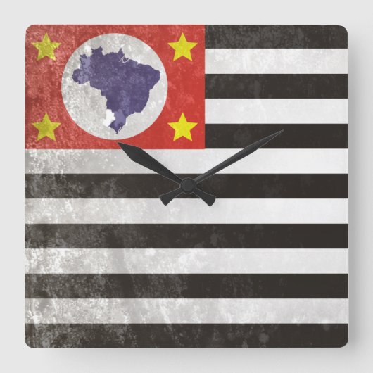 Sao Paulo Quadratische Wanduhr (Vorderseite)