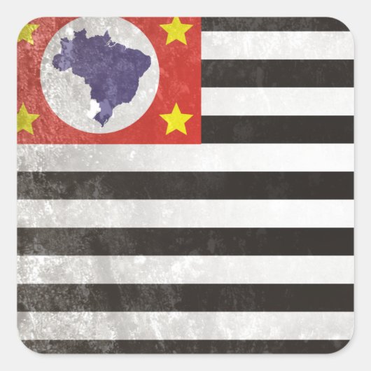 Sao Paulo Quadratischer Aufkleber (Vorderseite)