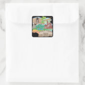 Sao Paulo Quadratischer Aufkleber (Tasche)