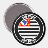 São Paulo Round Emblem Magnet (Vorderseite/Rückseite)
