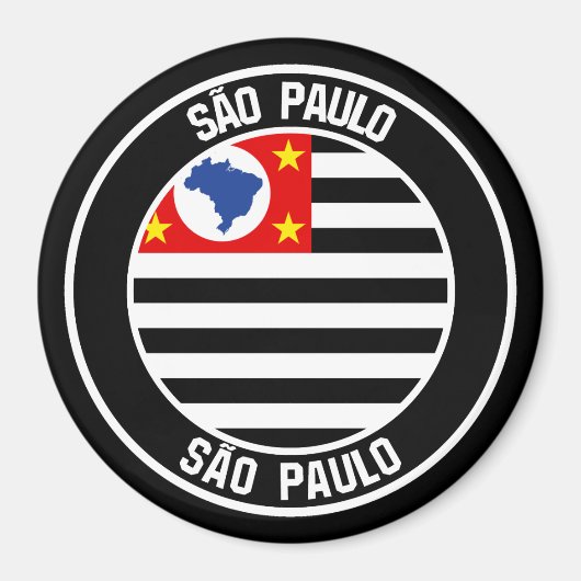 São Paulo Round Emblem Magnet (Vorne)