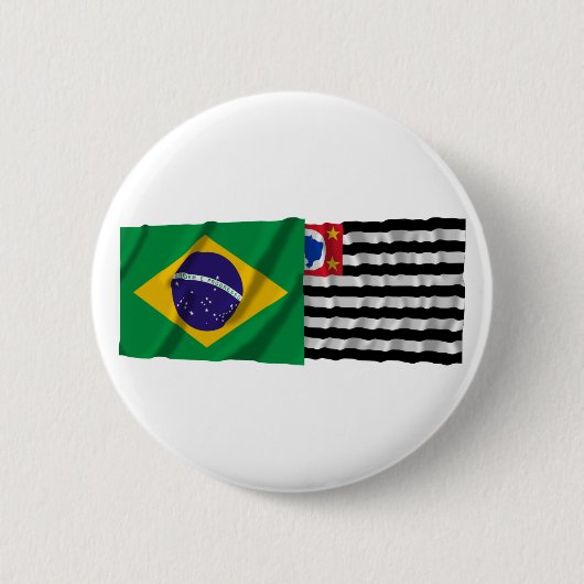 São Paulo u. wellenartig bewegende Flaggen Button (Vorderseite)