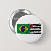 São Paulo u. wellenartig bewegende Flaggen Button (Vorne & Hinten)