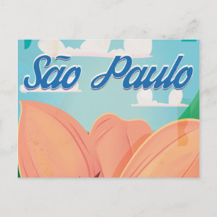 São Paulo Vintage Reiseplakat Postkarte