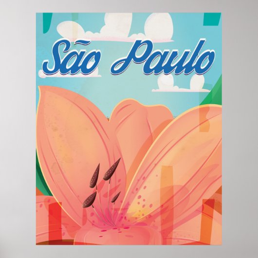 São Paulo Vintage Travel Poster (Vorne)