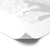 Sao Paulo White City Map Poster (Ecke)