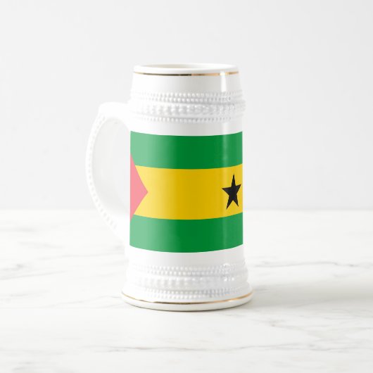 Sao Tome and Principe Flag Bierglas (Vorderseite Links)
