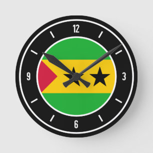 Sao Tome and Principe Flag Elegant Runde Wanduhr