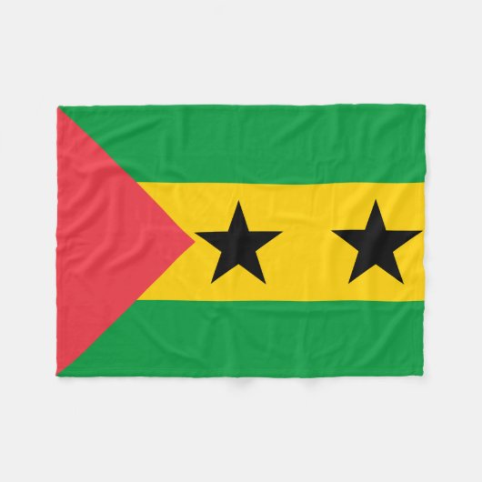 Sao Tome and Principe Flag Fleecedecke (Vorderseite (Horizontal))