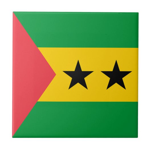 Sao Tome and Principe Flag Fliese (Vorderseite)