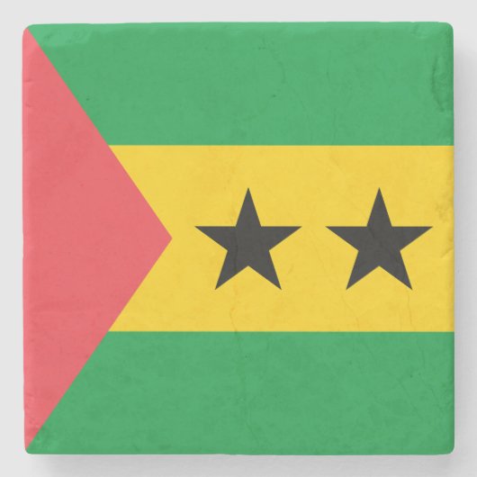 Sao Tome and Principe Flag Steinuntersetzer (Vorderseite)