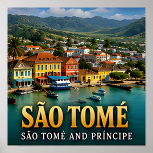 São Tomé Tropischer Hafen und Inselparadies Poster