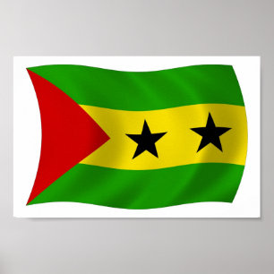 São Tomé und Príncipe Flagge Poster Druck