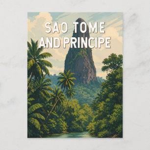 Sao Tome und Principe Illustration Reise Kunst Postkarte