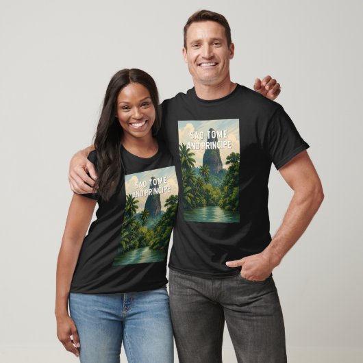 Sao Tome und Principe Illustration Reise Kunst T-Shirt (Unisex)
