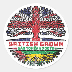 Sao Tome und Principe Sao Tomean British UK Tree Runder Aufkleber