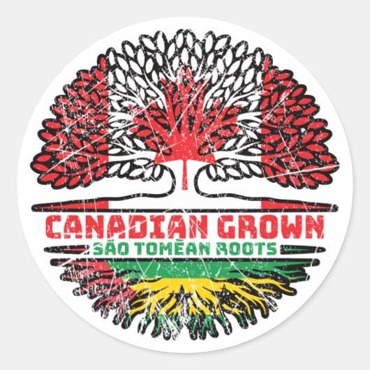 Sao Tome und Principe Sao Tomean Kanada Runder Aufkleber (Vorderseite)