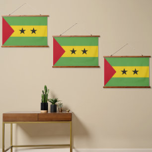 São Tomé und Príncipe Wandteppich Mit Holzrahmen