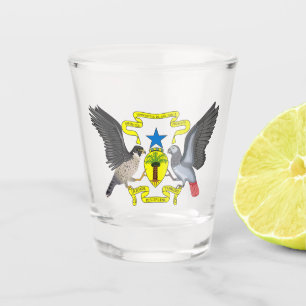 São Tomé und Príncipe Wappen Schnapsglas