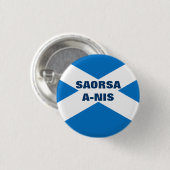 Saorsa ein NisScottish Saltire Button (Vorne & Hinten)