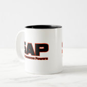 SAP - Super fantastische Power Zweifarbige Tasse (Vorderseite Links)