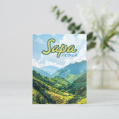 Sapa Vietnam Asia Rice Terraces Vintag Card (Stehend Vorderseite)