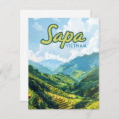 Sapa Vietnam Asia Rice Terraces Vintag Card (Vorne/Hinten)