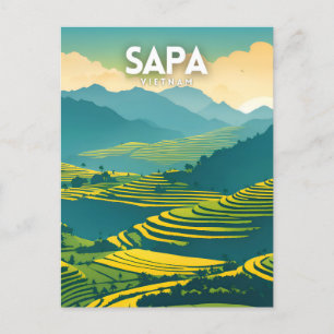 Sapa Vietnam Illustrationspaket Postkarte