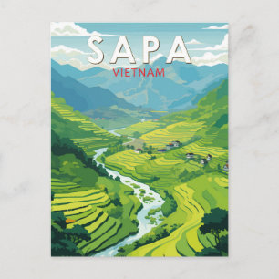 Sapa Vietnam Reise Kunst Vintage Postkarte