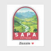 Sapa Vietnam Reisen Art Vintag Aufkleber (Blatt)