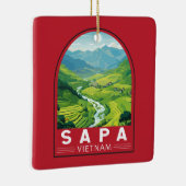 Sapa Vietnam Reisen Art Vintag Keramikornament (Rechts)