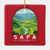 Sapa Vietnam Reisen Art Vintag Keramikornament (Rückseite)