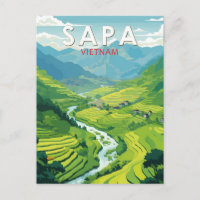 Sapa Vietnam Reisen Art Vintag