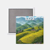 Sapa Vietnam Travel Magnet (Vorderseite/Rückseite)