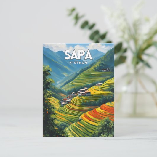 Sapa Vietnam Travel Postcard Postkarte (Stehend Vorderseite)