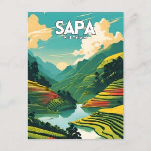 Sapa Vietnam Vintag Postkarte