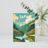 Sapa Vietnam Vintag Postkarte (Stehend Vorderseite)