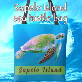 Sapelo Island Georgia Majestic Sea Turtle Tasche