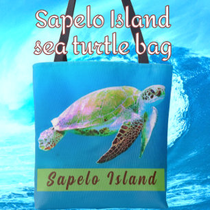 Sapelo Island Georgia Majestic Sea Turtle Tasche