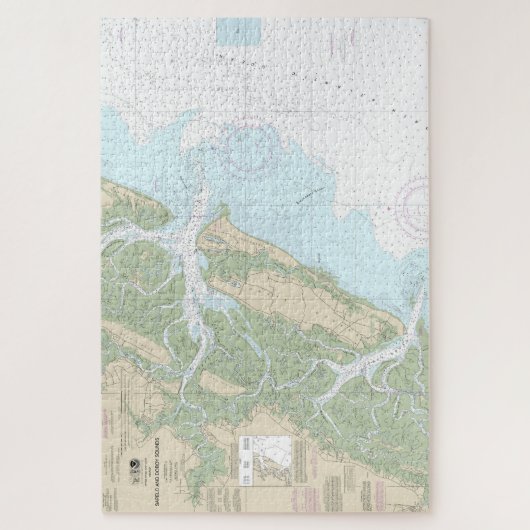 Sapelo und Doboy Sounds Nautical Chart 11510 Puzzle (Vertikal)