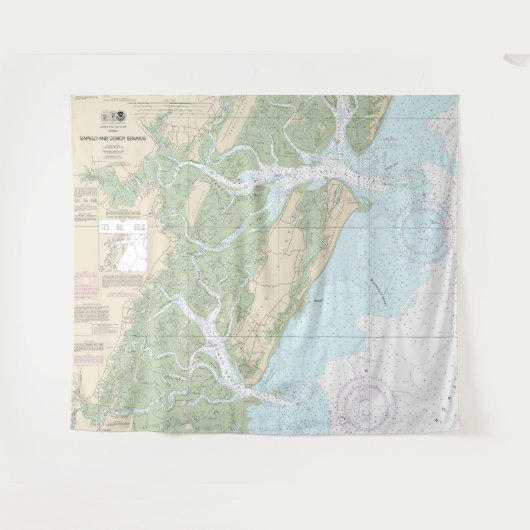 Sapelo und Doboy Sounds Nautical Chart 11510 Wandteppich (Vorderseite (Horizontal))