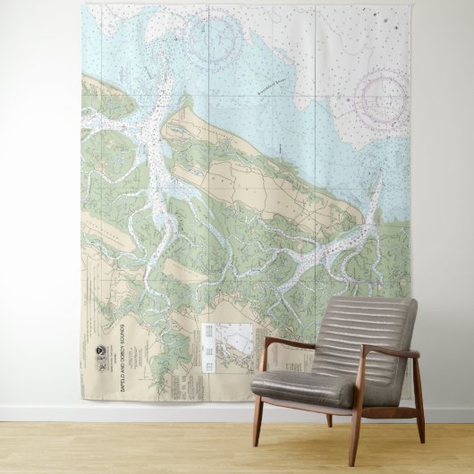 Sapelo und Doboy Sounds Nautical Chart 11510 Wandteppich (Beispiel)