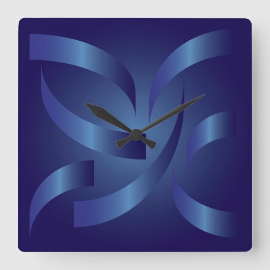 Saphibänder Quadratische Wanduhr (Vorderseite)