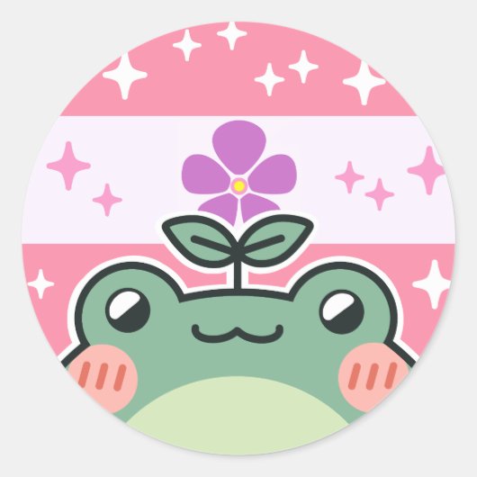 Saphic LGBT Pride Flag Frosch Runder Aufkleber (Vorderseite)