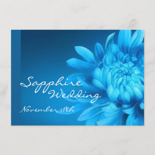 Saphir 45. blaue Hochzeitseinladung Einladung