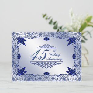 Saphir 45. Hochzeitstag 5x7 Einladung