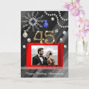 Saphir 45. Hochzeitstag zu Weihnachten 2 Fotos Karte