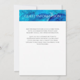 Saphir-Abstrakt-Aquarell-Gästeinformation Einladung