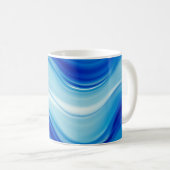 Saphir-Abstrakte-Wellen-Glow-Kunst Kaffeetasse (VorderseiteRechts)