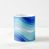 Saphir-Abstrakte-Wellen-Glow-Kunst Kaffeetasse (Mittel)